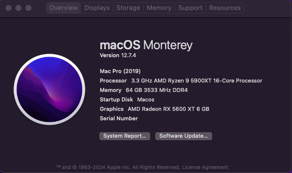 MacOS on R9 5900XT/5600XT
