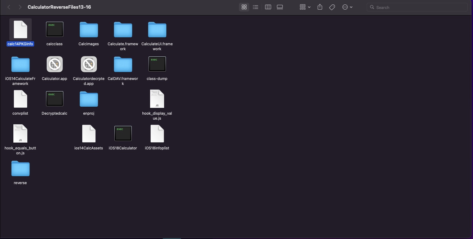 Decrypted iOS 18 Calculator Files